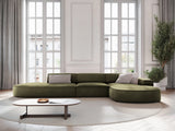 Jodie 5-Sitzer Ecksofa, Rechte Seite, rund, aus Samt (Blu77) in Grün, 342x166 cm – Bild 2