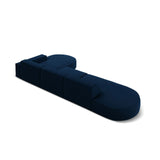 Jodie 5-Sitzer Ecksofa, Rechte Seite, rund, aus Samt (Blu86) in Königsblau, 342x166 cm – Bild 6