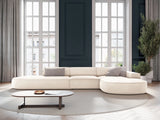 Jodie 5-Sitzer Ecksofa, Rechte Seite, rund, aus Samt oder Strukturstoff, 342x166 cm – Bild 2
