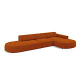 Jodie 5-Sitzer Ecksofa, Rechte Seite, rund, aus Strukturierter Stoff (Meg357) in Terrakotta, 342x166 cm – Bild 4