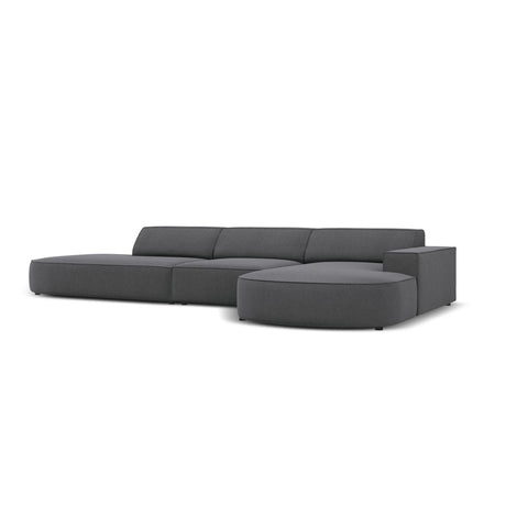 Jodie 5-Sitzer Ecksofa, Rechte Seite, rund, aus Strukturierter Stoff (Meg367) in Dunkelgrau, 342x166 cm – Bild 3