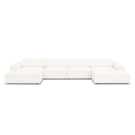 Jodie 6-Sitzer Panorama-Ecksofa symmetrisch, aus Boucle (AscNATA) in Beige, 364x166 cm – Bild 1