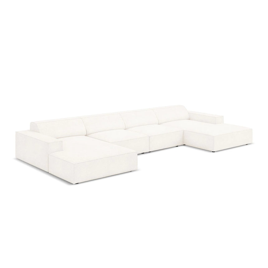 Jodie 6-Sitzer Panorama-Ecksofa symmetrisch, aus Boucle (AscNATA) in Beige, 364x166 cm – Bild 3