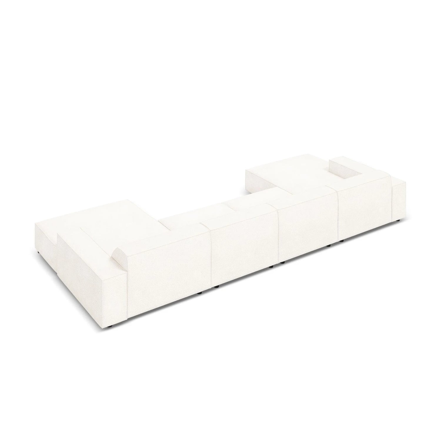 Jodie 6-Sitzer Panorama-Ecksofa symmetrisch, aus Boucle (AscNATA) in Beige, 364x166 cm – Bild 4