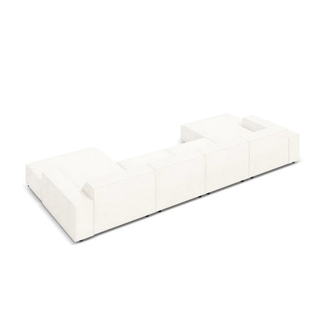 Jodie 6-Sitzer Panorama-Ecksofa symmetrisch, aus Boucle (AscNATA) in Beige, 364x166 cm – Bild 4