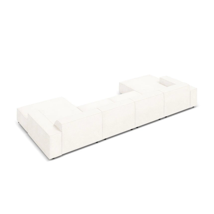 Jodie 6-Sitzer Panorama-Ecksofa symmetrisch, aus Boucle (AscNATA) in Beige, 364x166 cm – Bild 4