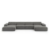 Jodie 6-Sitzer Panorama-Ecksofa symmetrisch, aus Samt (Blu13) in Hellgrau, 364x166 cm – Bild 1
