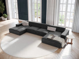 Jodie 6-Sitzer Panorama-Ecksofa symmetrisch, aus Samt (Blu14) in Grau, 364x166 cm – Bild 2