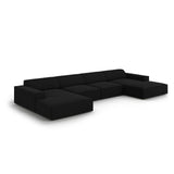 Jodie 6-Sitzer Panorama-Ecksofa symmetrisch, aus Samt (Blu19) in Schwarz, 364x166 cm – Bild 4