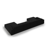 Jodie 6-Sitzer Panorama-Ecksofa symmetrisch, aus Samt (Blu19) in Schwarz, 364x166 cm – Bild 5