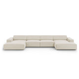 Jodie 6-Sitzer Panorama-Ecksofa symmetrisch, aus Samt (Blu30) in Dunkelbeige, 364x166 cm – Bild 1