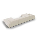 Jodie 6-Sitzer Panorama-Ecksofa symmetrisch, aus Samt (Blu30) in Dunkelbeige, 364x166 cm – Bild 5