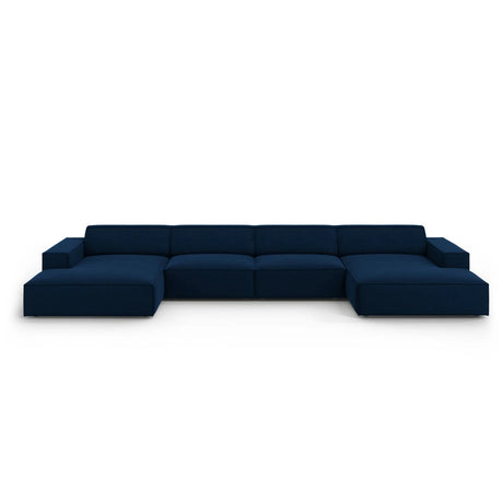 Jodie 6-Sitzer Panorama-Ecksofa symmetrisch, aus Samt (Blu86) in Königsblau, 364x166 cm – Bild 1
