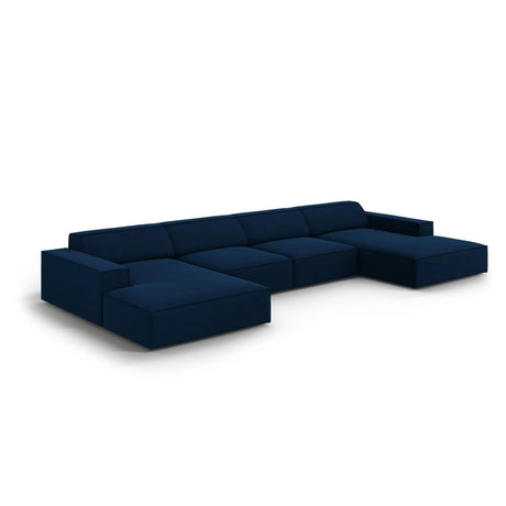 Jodie 6-Sitzer Panorama-Ecksofa symmetrisch, aus Samt (Blu86) in Königsblau, 364x166 cm – Bild 4