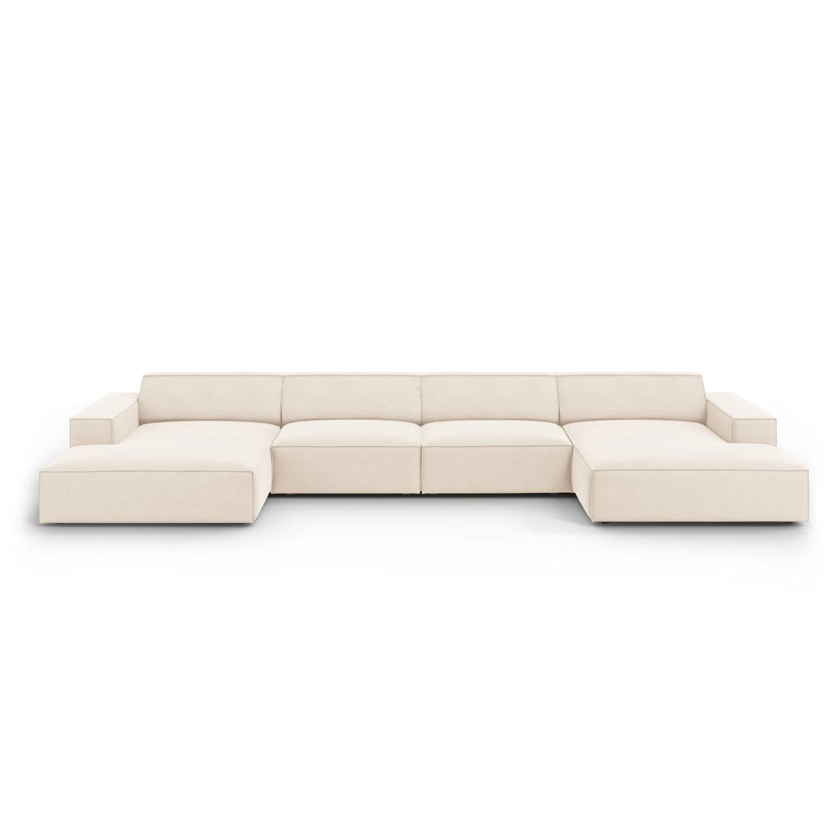 Jodie 6-Sitzer Panorama-Ecksofa symmetrisch, aus Samt oder Strukturstoff, 364x166 cm – Bild 1