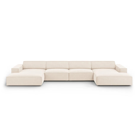 Jodie 6-Sitzer Panorama-Ecksofa symmetrisch, aus Samt oder Strukturstoff, 364x166 cm – Bild 1