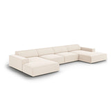 Jodie 6-Sitzer Panorama-Ecksofa symmetrisch, aus Samt oder Strukturstoff, 364x166 cm – Bild 4