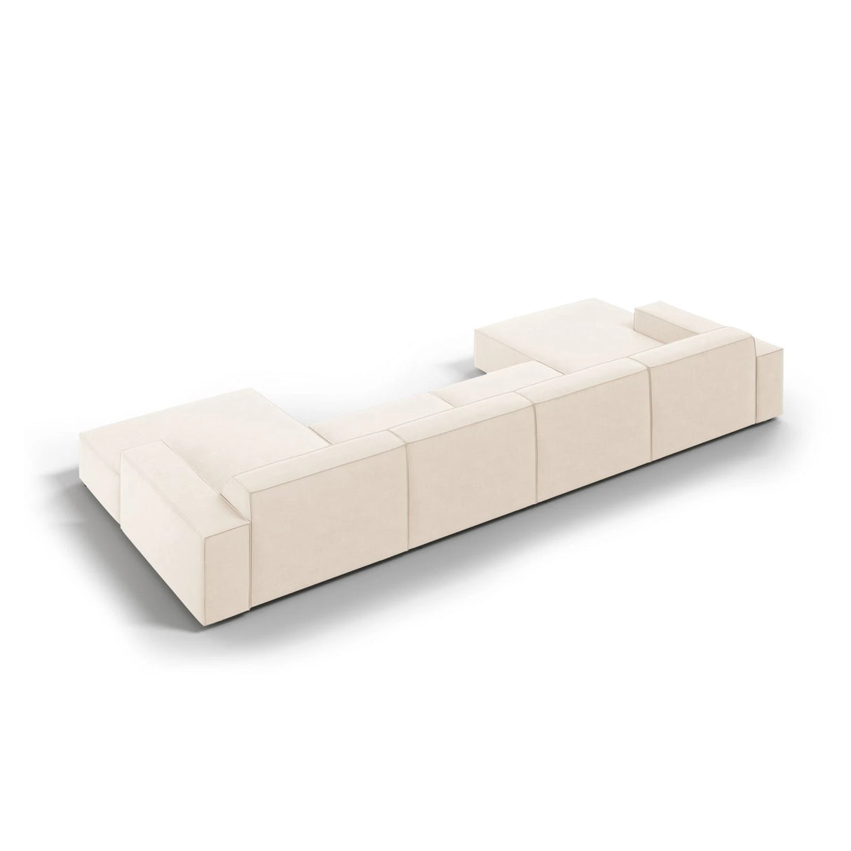 Jodie 6-Sitzer Panorama-Ecksofa symmetrisch, aus Samt oder Strukturstoff, 364x166 cm – Bild 5