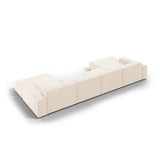 Jodie 6-Sitzer Panorama-Ecksofa symmetrisch, aus Samt oder Strukturstoff, 364x166 cm – Bild 5