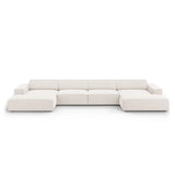 Jodie 6-Sitzer Panorama-Ecksofa symmetrisch, aus Strukturierter Stoff (Meg351) in Leichtes Beige, 364x166 cm – Bild 1