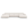 Jodie 6-Sitzer Panorama-Ecksofa symmetrisch, aus Strukturierter Stoff (Meg351) in Leichtes Beige, 364x166 cm – Bild 1