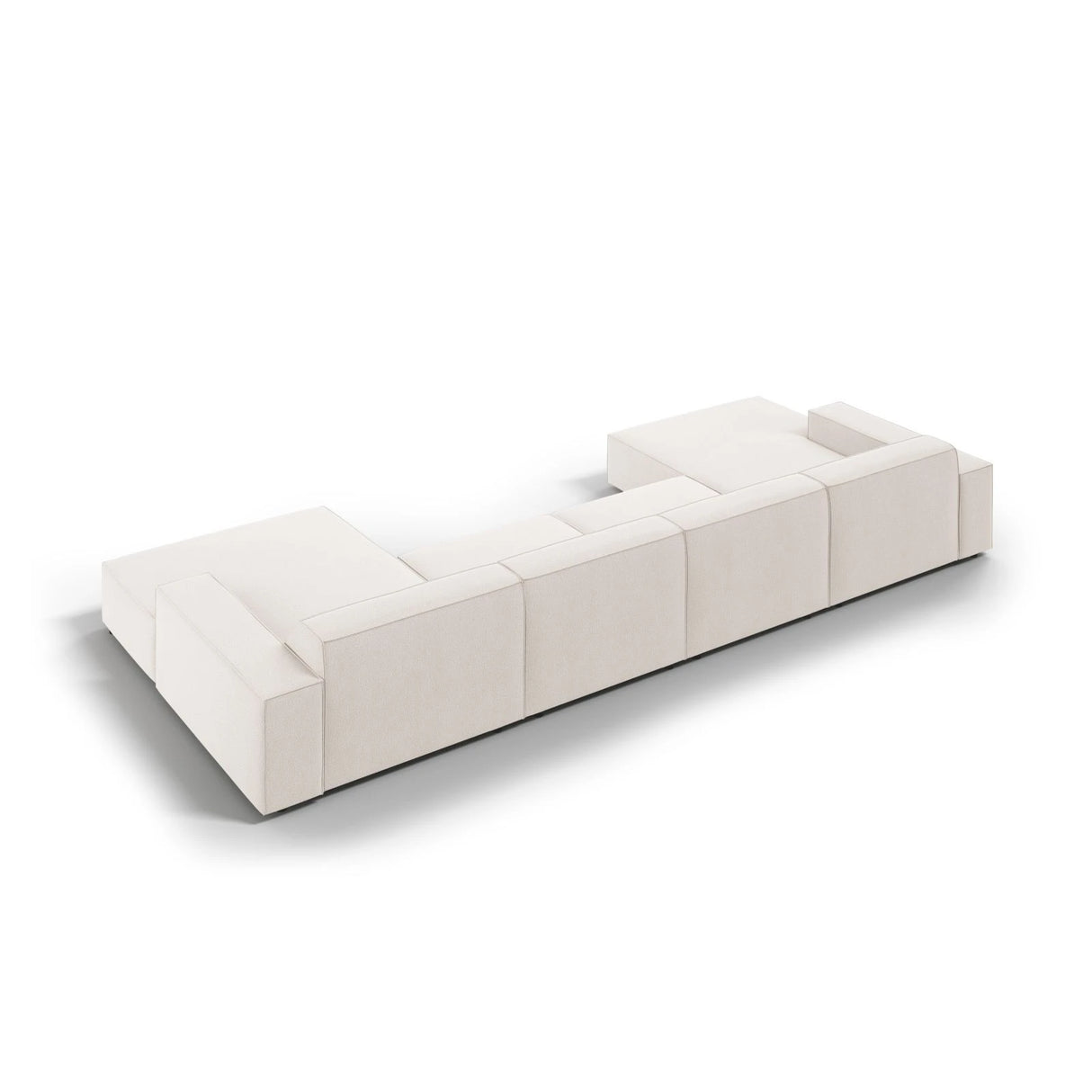 Jodie 6-Sitzer Panorama-Ecksofa symmetrisch, aus Strukturierter Stoff (Meg351) in Leichtes Beige, 364x166 cm – Bild 5