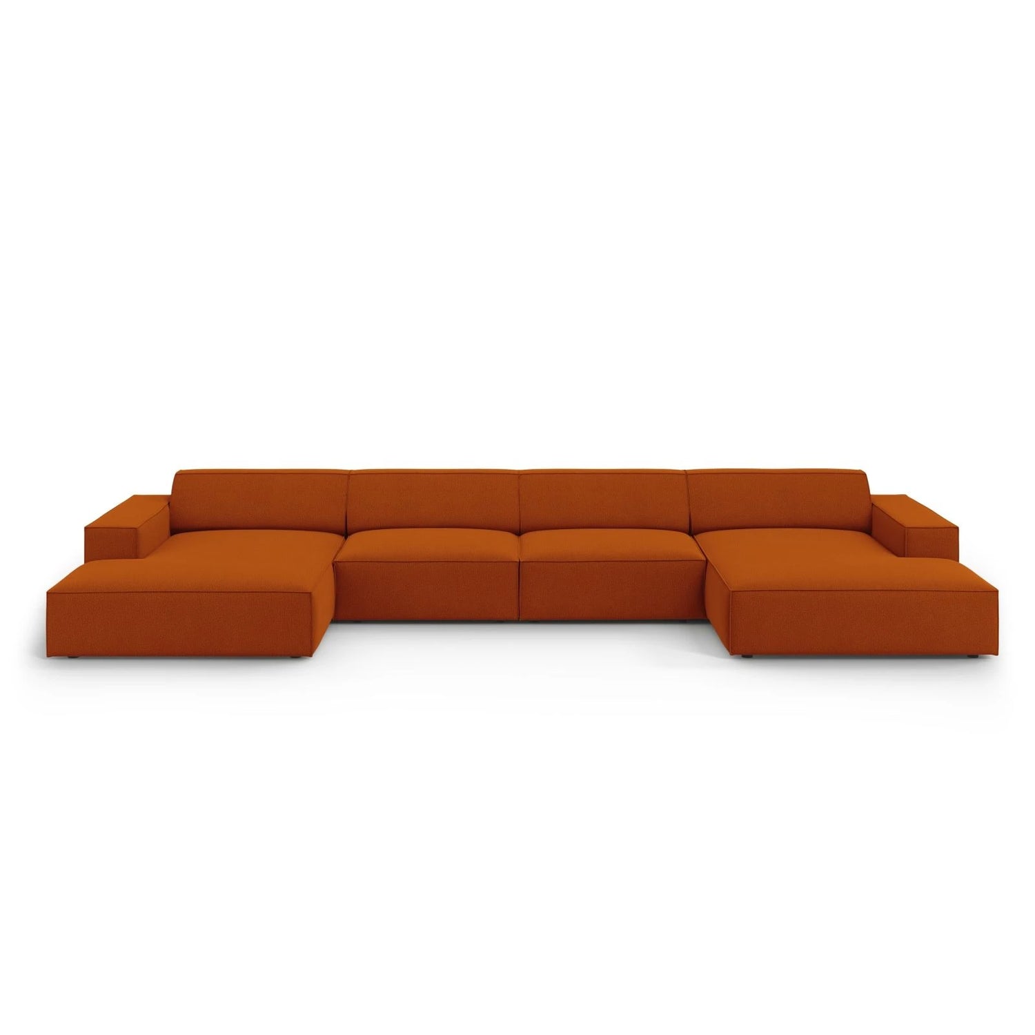Jodie 6-Sitzer Panorama-Ecksofa symmetrisch, aus Strukturierter Stoff (Meg357) in Terrakotta, 364x166 cm – Bild 1