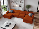 Jodie 6-Sitzer Panorama-Ecksofa symmetrisch, aus Strukturierter Stoff (Meg357) in Terrakotta, 364x166 cm – Bild 2