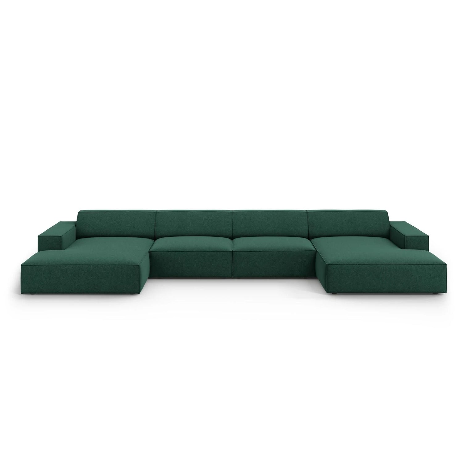 Jodie 6-Sitzer Panorama-Ecksofa symmetrisch, aus Strukturierter Stoff (Meg359) in Grün, 364x166 cm – Bild 1
