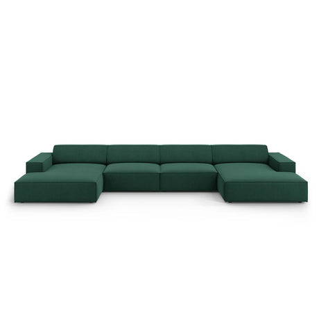 Jodie 6-Sitzer Panorama-Ecksofa symmetrisch, aus Strukturierter Stoff (Meg359) in Grün, 364x166 cm – Bild 1