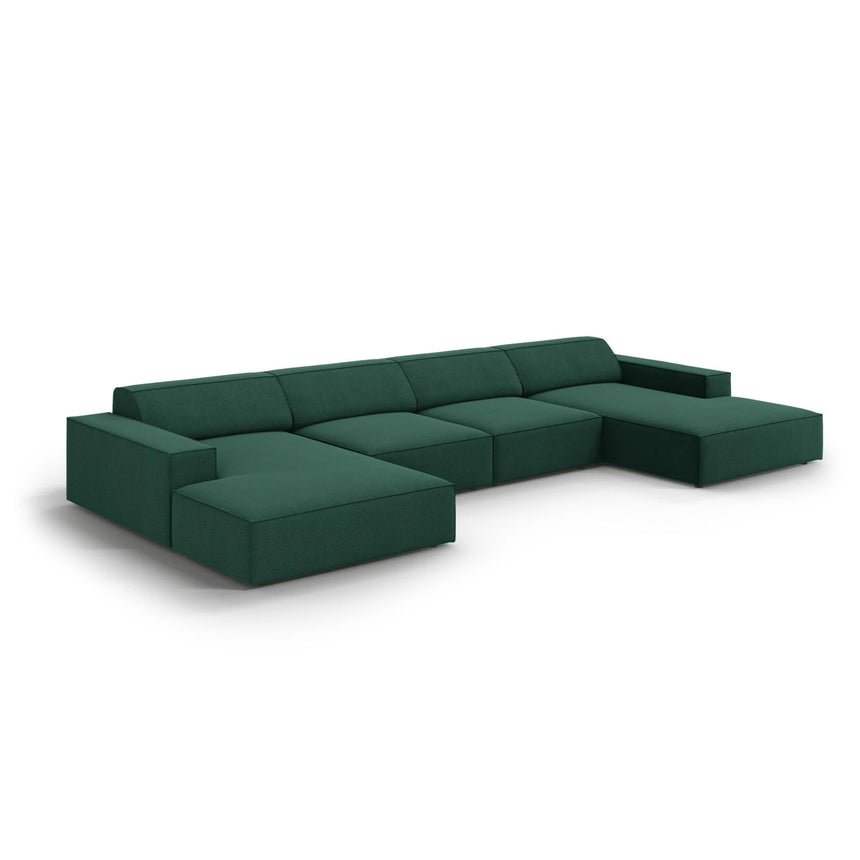 Jodie 6-Sitzer Panorama-Ecksofa symmetrisch, aus Strukturierter Stoff (Meg359) in Grün, 364x166 cm – Bild 4