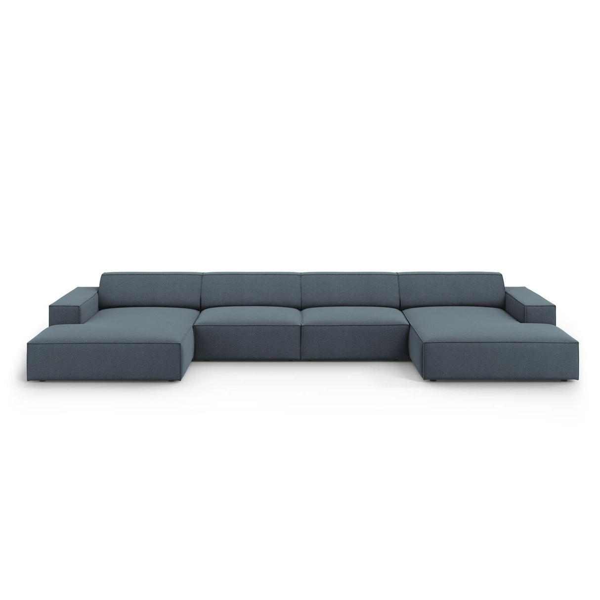Jodie 6-Sitzer Panorama-Ecksofa symmetrisch, aus Strukturierter Stoff (Meg361) in Blau, 364x166 cm – Bild 1