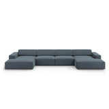 Jodie 6-Sitzer Panorama-Ecksofa symmetrisch, aus Strukturierter Stoff (Meg361) in Blau, 364x166 cm – Bild 1