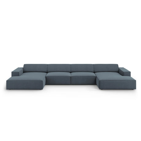 Jodie 6-Sitzer Panorama-Ecksofa symmetrisch, aus Strukturierter Stoff (Meg361) in Blau, 364x166 cm – Bild 1