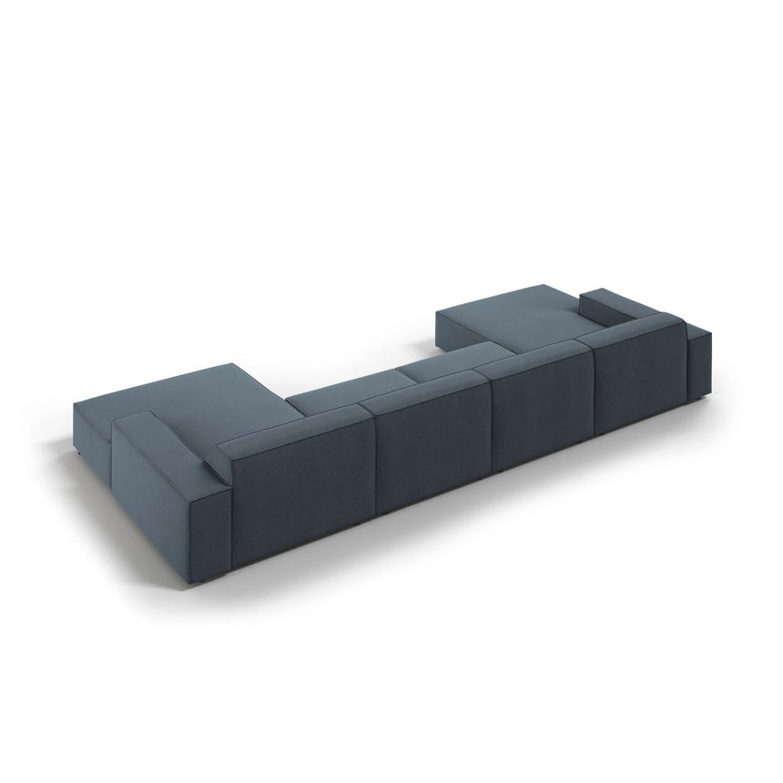 Jodie 6-Sitzer Panorama-Ecksofa symmetrisch, aus Strukturierter Stoff (Meg361) in Blau, 364x166 cm – Bild 5