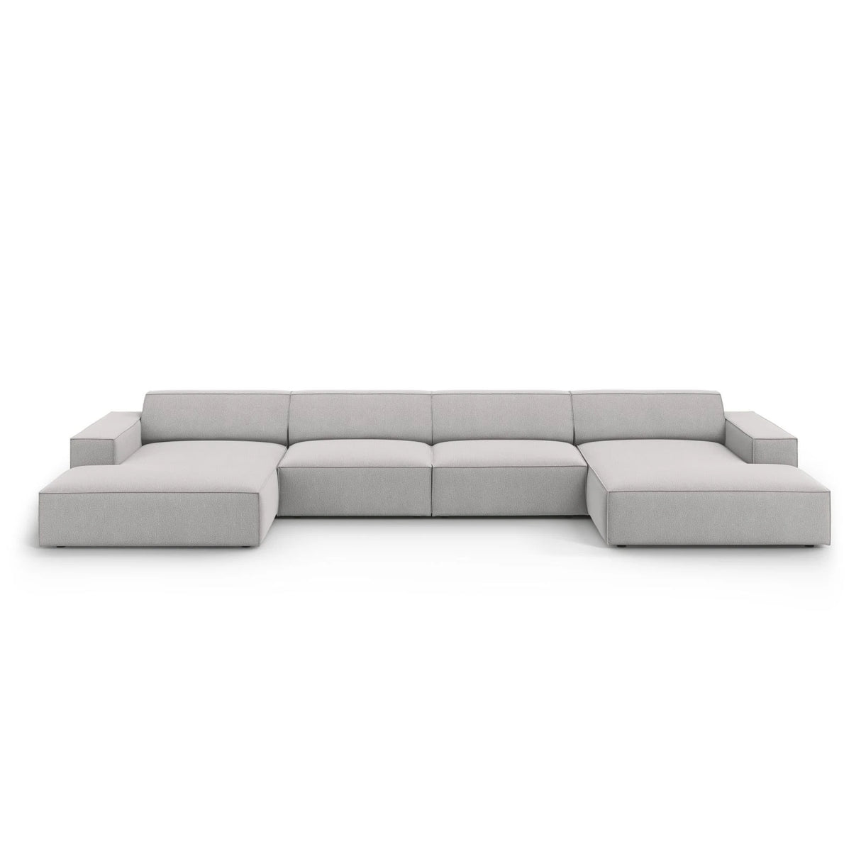 Jodie 6-Sitzer Panorama-Ecksofa symmetrisch, aus Strukturierter Stoff (Meg363) in Hellgrau, 364x166 cm – Bild 1