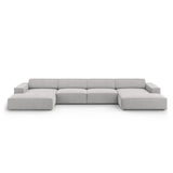 Jodie 6-Sitzer Panorama-Ecksofa symmetrisch, aus Strukturierter Stoff (Meg363) in Hellgrau, 364x166 cm – Bild 1