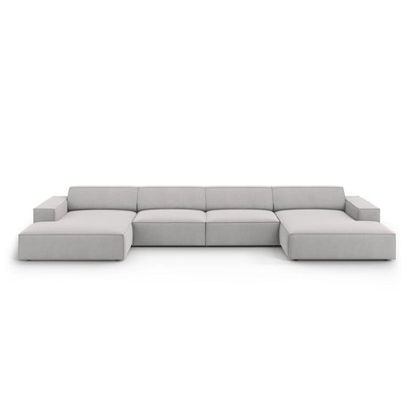 Jodie 6-Sitzer Panorama-Ecksofa symmetrisch, aus Strukturierter Stoff (Meg363) in Hellgrau, 364x166 cm – Bild 1
