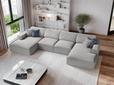 Jodie 6-Sitzer Panorama-Ecksofa symmetrisch, aus Strukturierter Stoff (Meg363) in Hellgrau, 364x166 cm – Bild 2