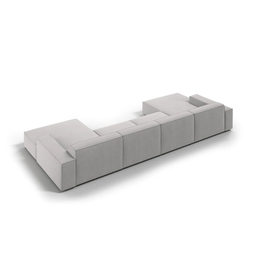 Jodie 6-Sitzer Panorama-Ecksofa symmetrisch, aus Strukturierter Stoff (Meg363) in Hellgrau, 364x166 cm – Bild 5