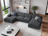Jodie 6-Sitzer Panorama-Ecksofa symmetrisch, aus Strukturierter Stoff (Meg367) in Dunkelgrau, 364x166 cm – Bild 2