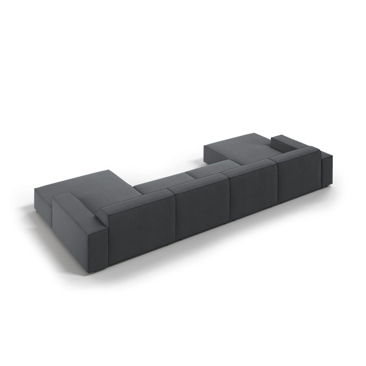 Jodie 6-Sitzer Panorama-Ecksofa symmetrisch, aus Strukturierter Stoff (Meg367) in Dunkelgrau, 364x166 cm – Bild 5