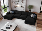 Jodie 6-Sitzer Panorama-Ecksofa symmetrisch, aus Strukturierter Stoff (Meg368) in Schwarz, 364x166 cm – Bild 2