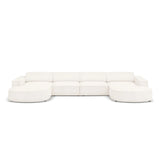 Jodie 6-Sitzer Panorama-Ecksofa symmetrisch, rund, aus Boucle (AscNATA) in Beige, 364x166 cm – Bild 1