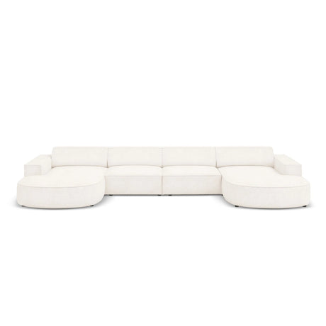 Jodie 6-Sitzer Panorama-Ecksofa symmetrisch, rund, aus Boucle (AscNATA) in Beige, 364x166 cm – Bild 1