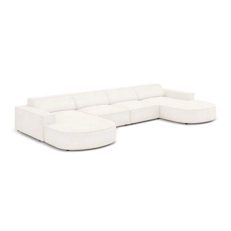 Jodie 6-Sitzer Panorama-Ecksofa symmetrisch, rund, aus Boucle (AscNATA) in Beige, 364x166 cm – Bild 3