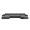 Jodie 6-Sitzer Panorama-Ecksofa symmetrisch, rund, aus Samt (Blu13) in Hellgrau, 364x166 cm – Bild 1