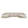 Jodie 6-Sitzer Panorama-Ecksofa symmetrisch, rund, aus Samt (Blu30) in Dunkelbeige, 364x166 cm – Bild 1
