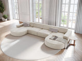 Jodie 6-Sitzer Panorama-Ecksofa symmetrisch, rund, aus Samt (Blu30) in Dunkelbeige, 364x166 cm – Bild 2