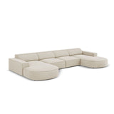 Jodie 6-Sitzer Panorama-Ecksofa symmetrisch, rund, aus Samt (Blu30) in Dunkelbeige, 364x166 cm – Bild 4